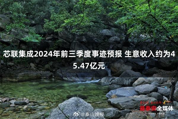 芯联集成2024年前三季度事迹预报 生意收入约为45.47亿元